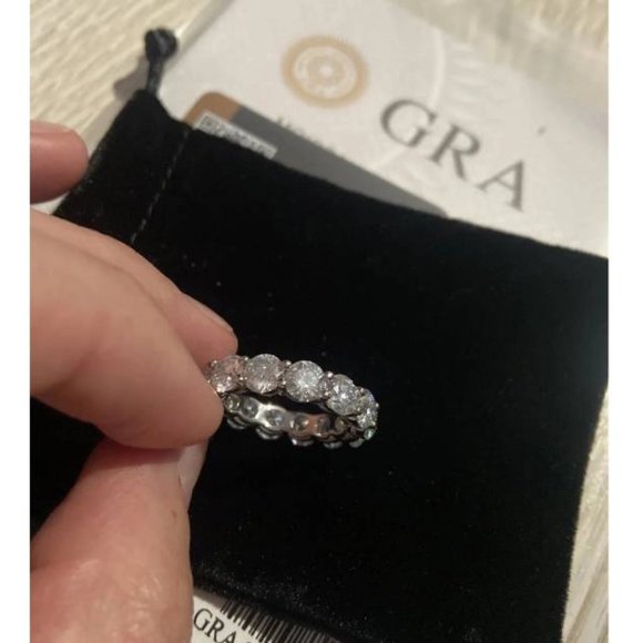 Certified Moissanite Diamond Eternity Ring Wedding Band 5mm 7 Ct - Picture 7 of 15